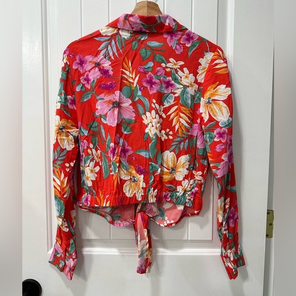 NWOT Cynthia Rowley Tropical Floral Long Sleeve Button Down Shirt - Picture 4 of 4